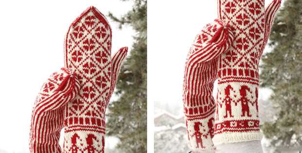 Free pattern for 4 needle knitted mittens