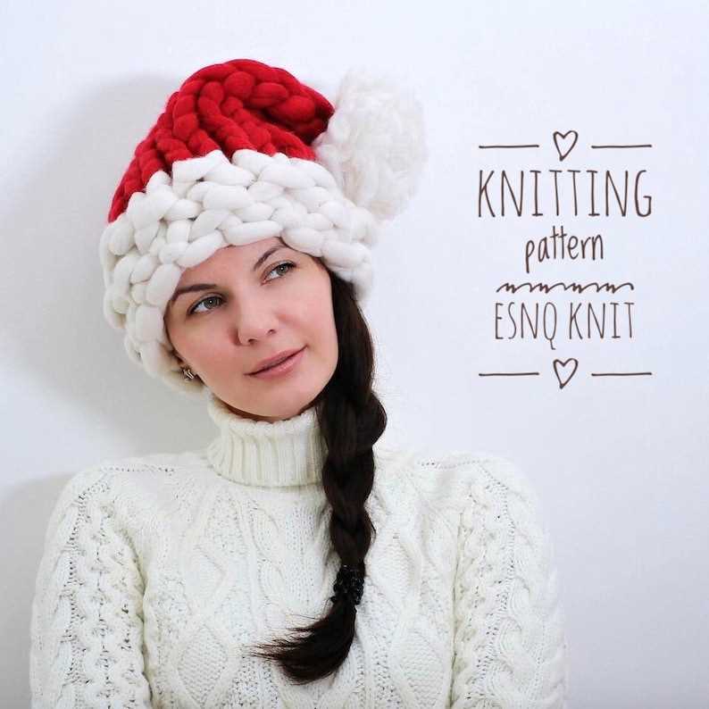 Chunky santa hat knitting pattern