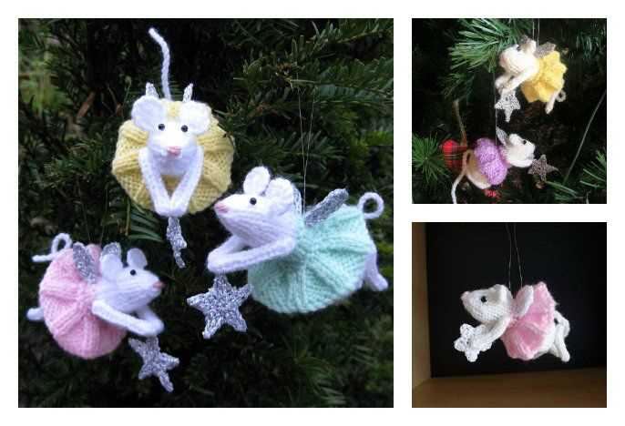 Knitted christmas mouse pattern