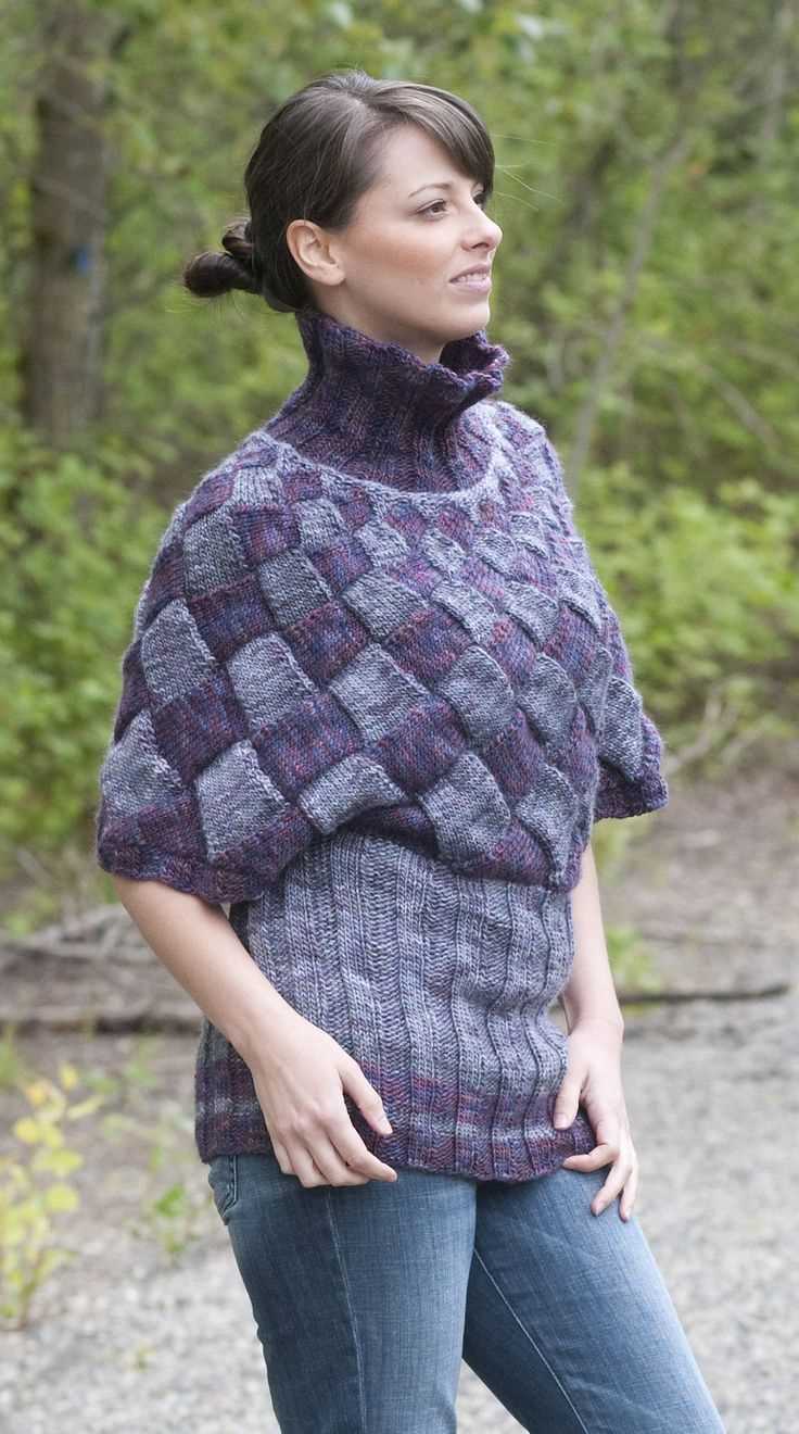 Entrelac knitting patterns sweater