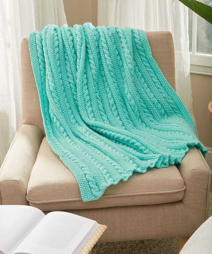 Cable knit throw pattern