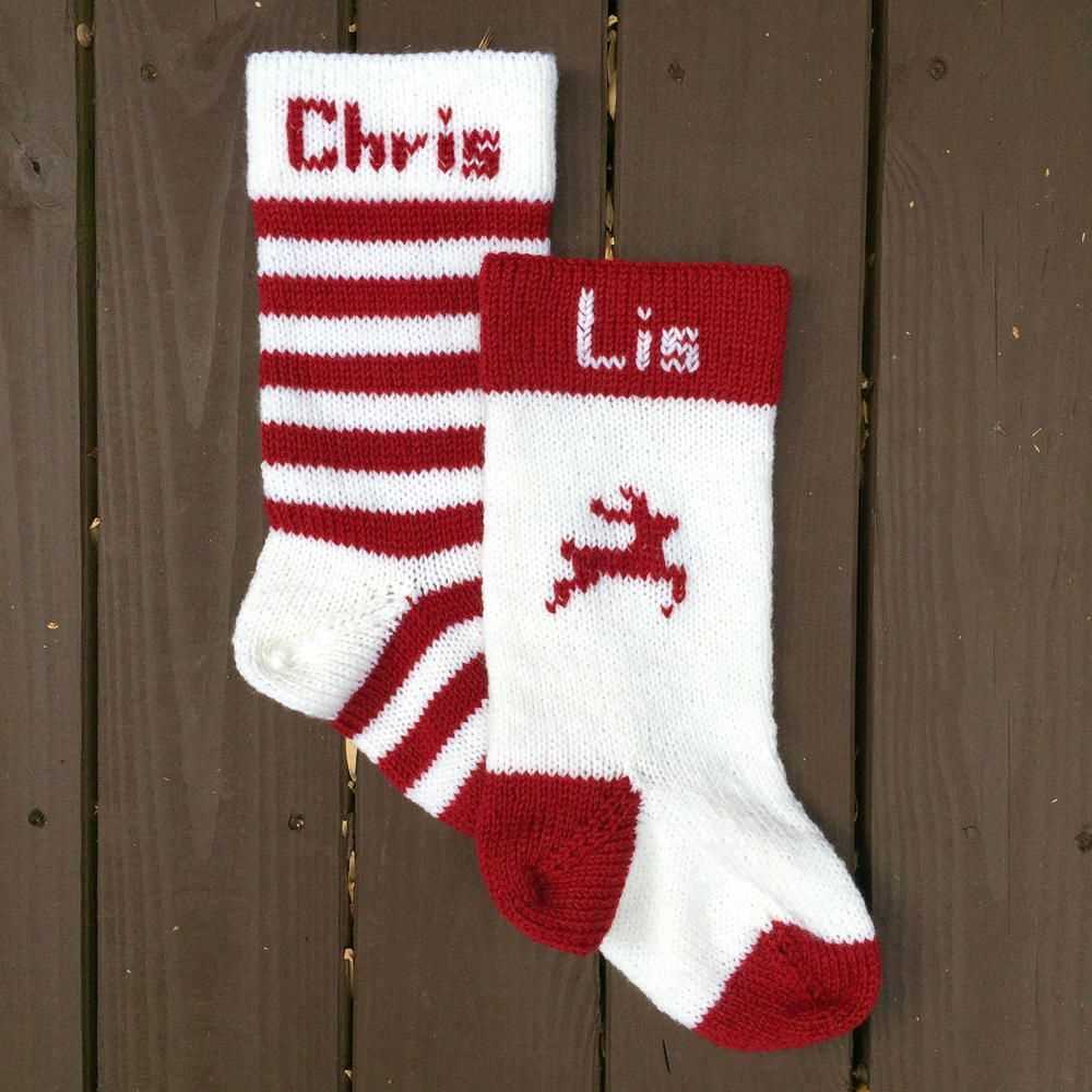 Simple knit stocking pattern