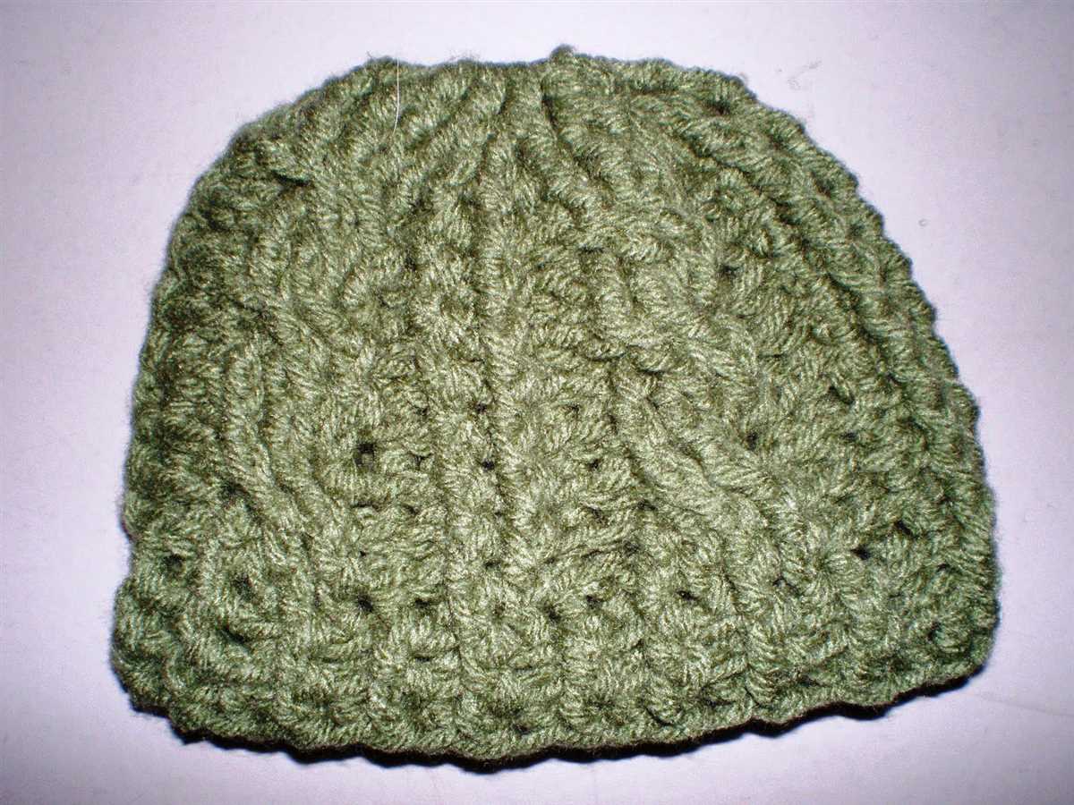 Flat knit cable hat pattern