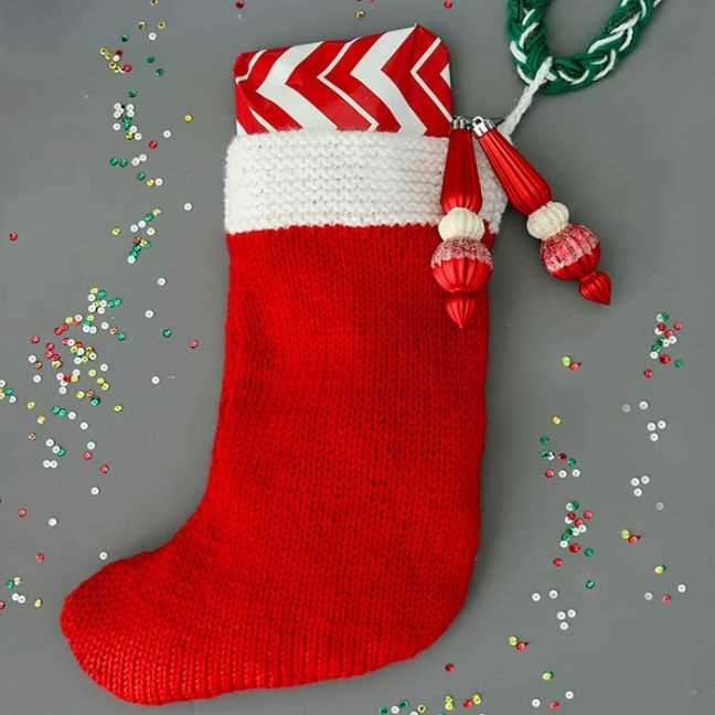 Flat knit stocking pattern