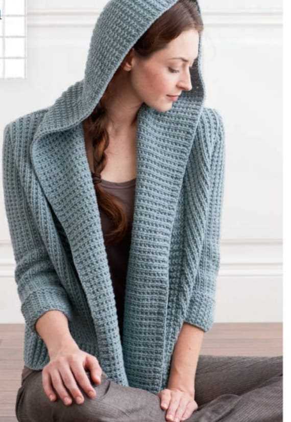 Knitting pattern hooded cardigan