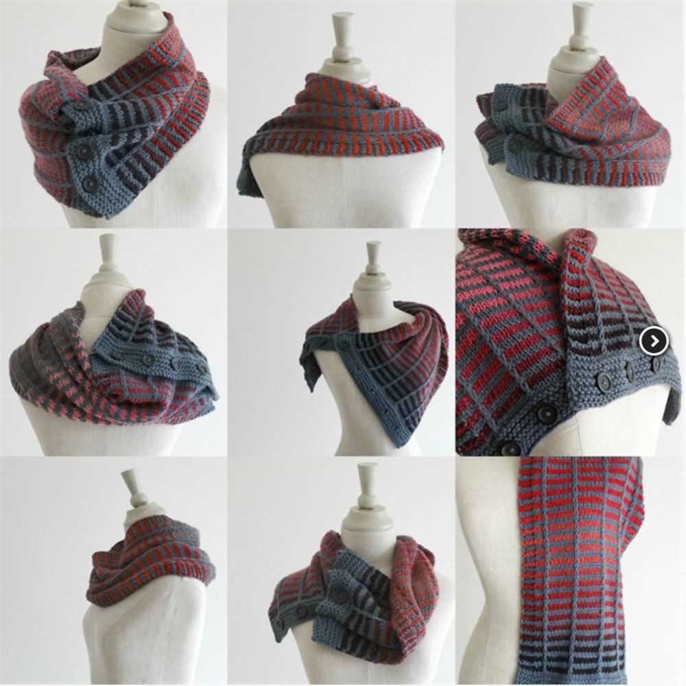 Cowl neck scarf knitting pattern