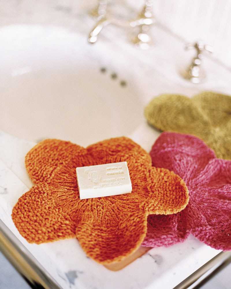Knit flower dishcloth pattern