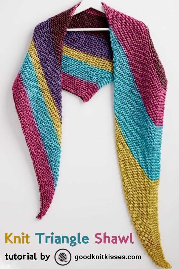 Chunky knit triangle shawl pattern