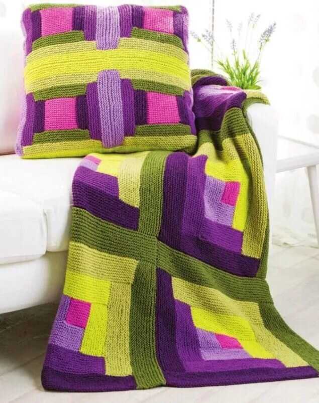 Log cabin knit blanket pattern