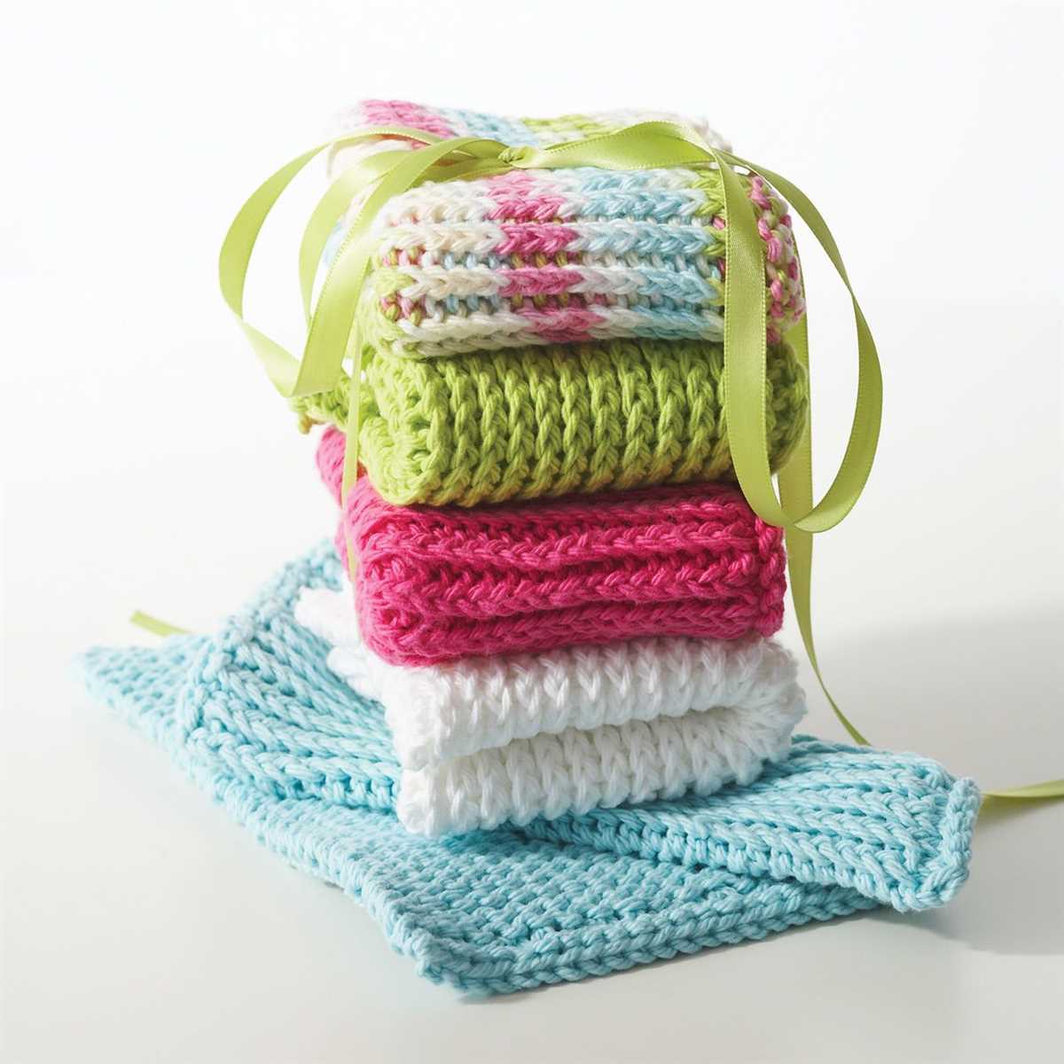 Peaches and cream knitted dishcloth pattern