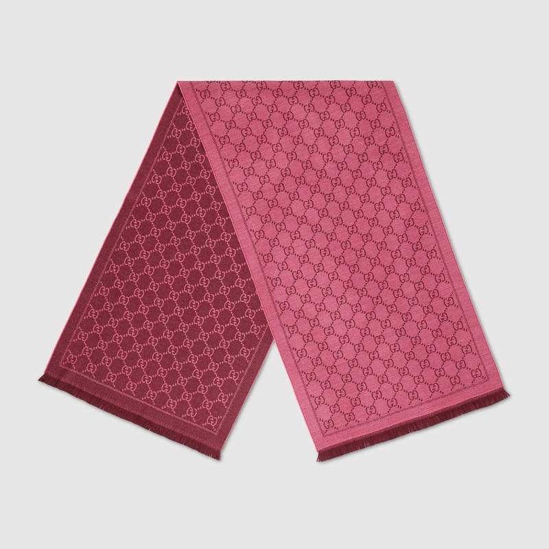 Gucci jacquard pattern knit scarf