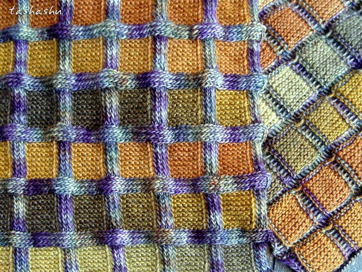 Checkerboard scarf knitting pattern