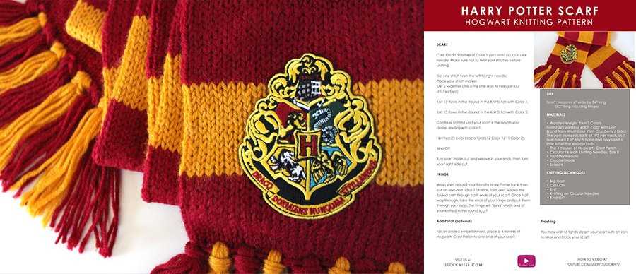 Harry potter knitted hat pattern