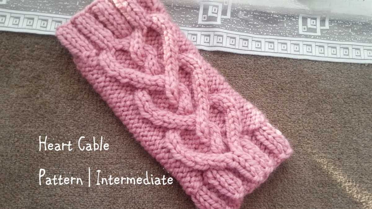 Heart cable knit scarf pattern