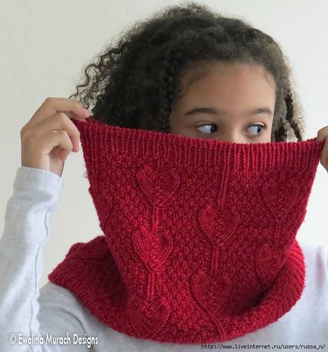 Heart scarf knitting pattern