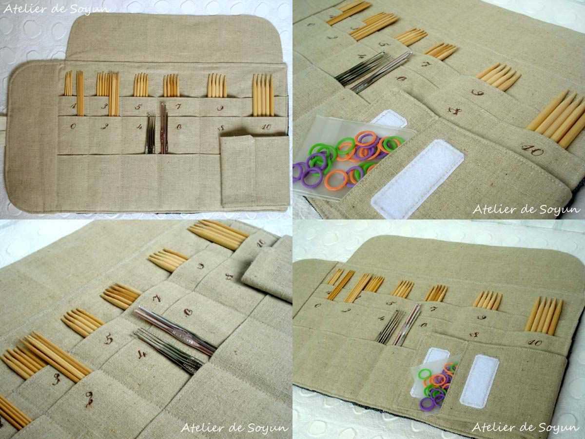 Knitting needle storage case pattern