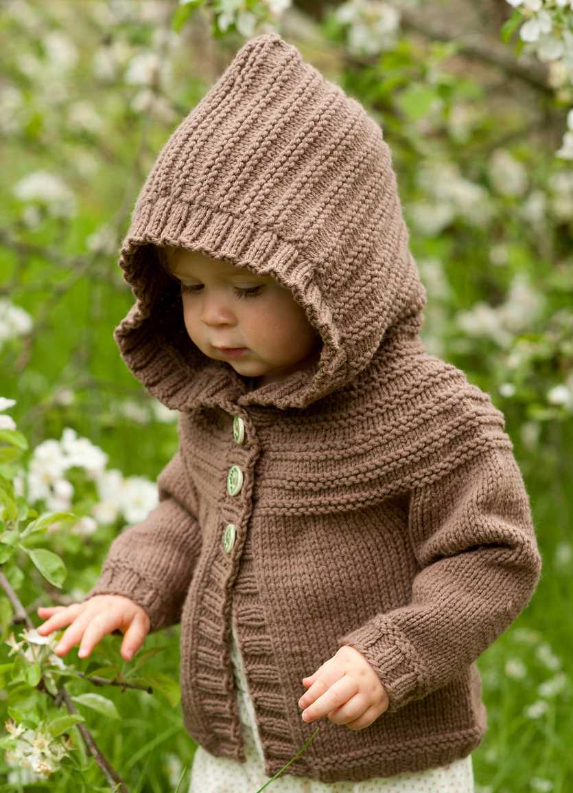 Hooded jacket knitting pattern