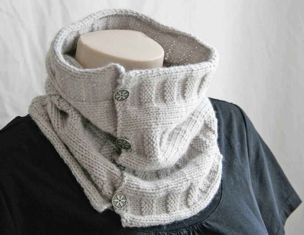 Hooded neck warmer free knitting pattern