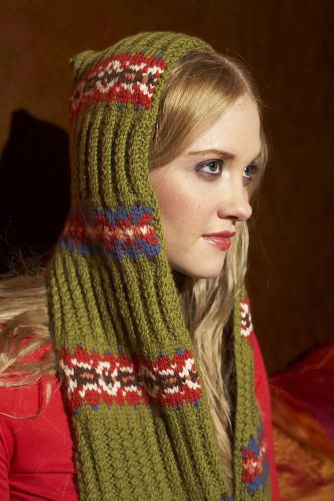 Knit scarf with pockets pattern