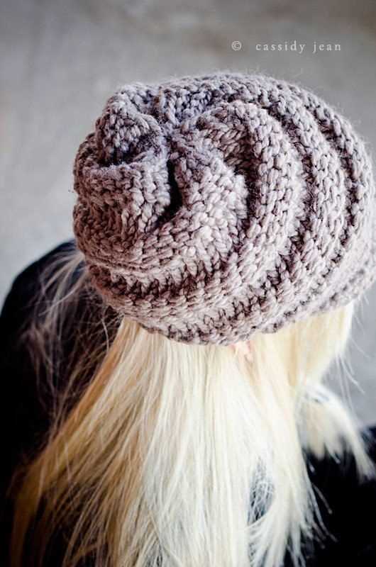 Knitted hair hat pattern
