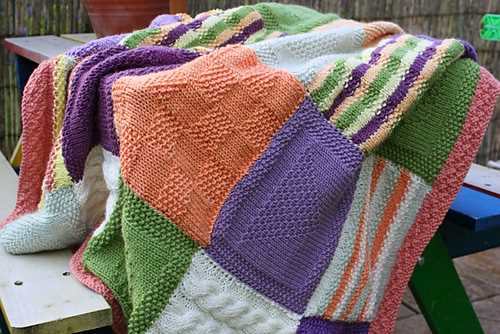 Knitting pattern for squares for blanket