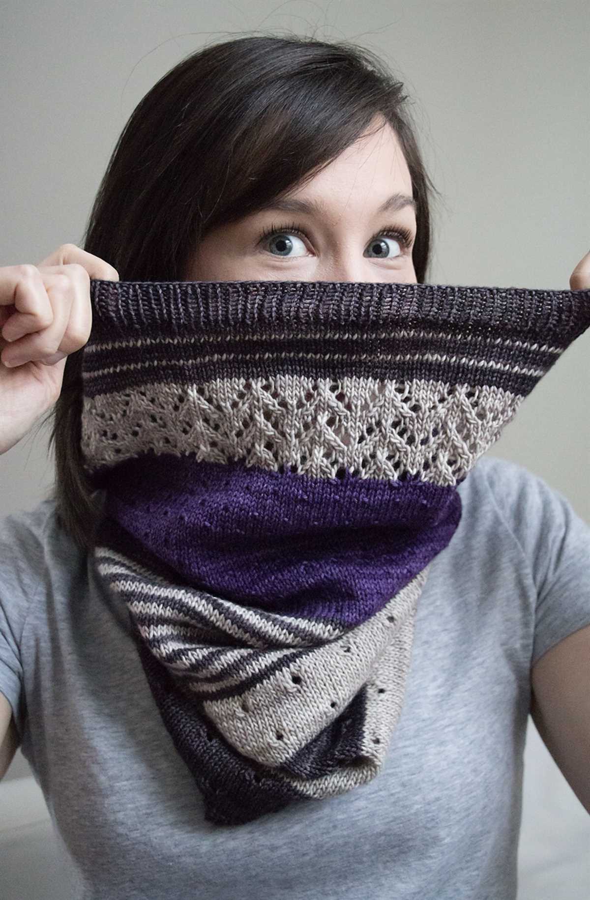 3 color knit scarf pattern