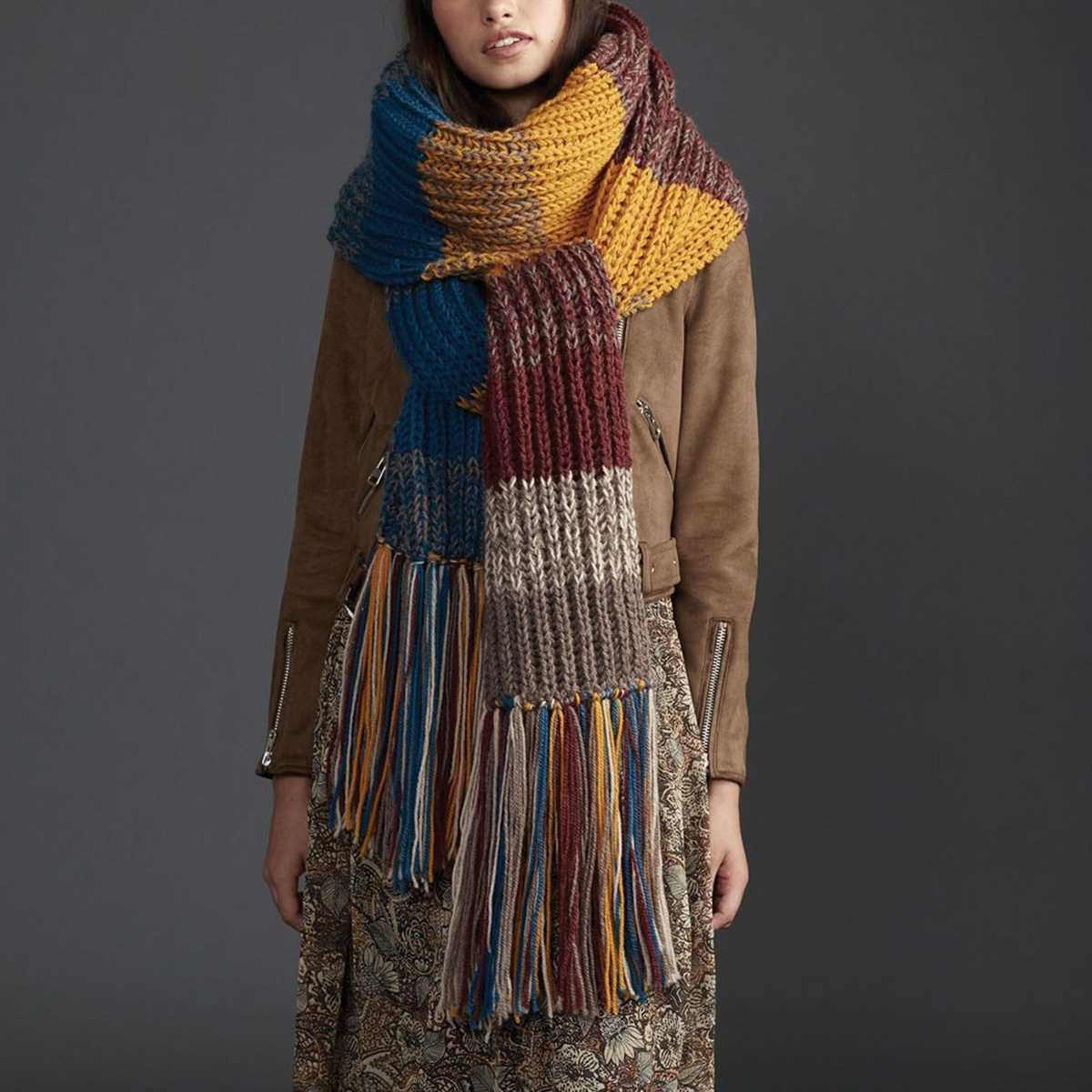 Fringe scarf knitting pattern