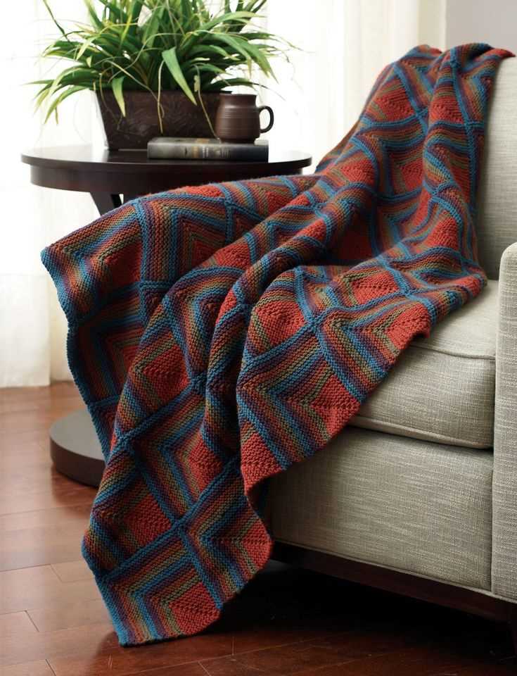 Mitered blanket knitting pattern