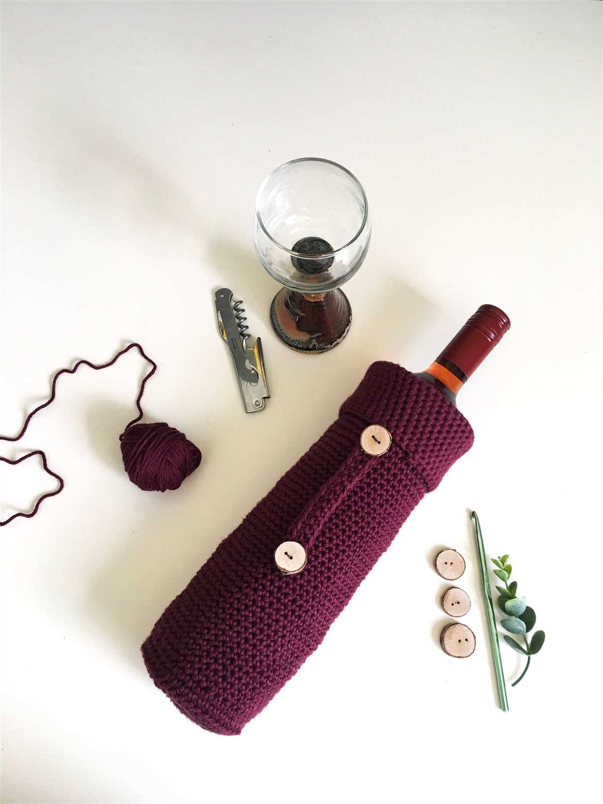 Knitted wine bottle bag pattern