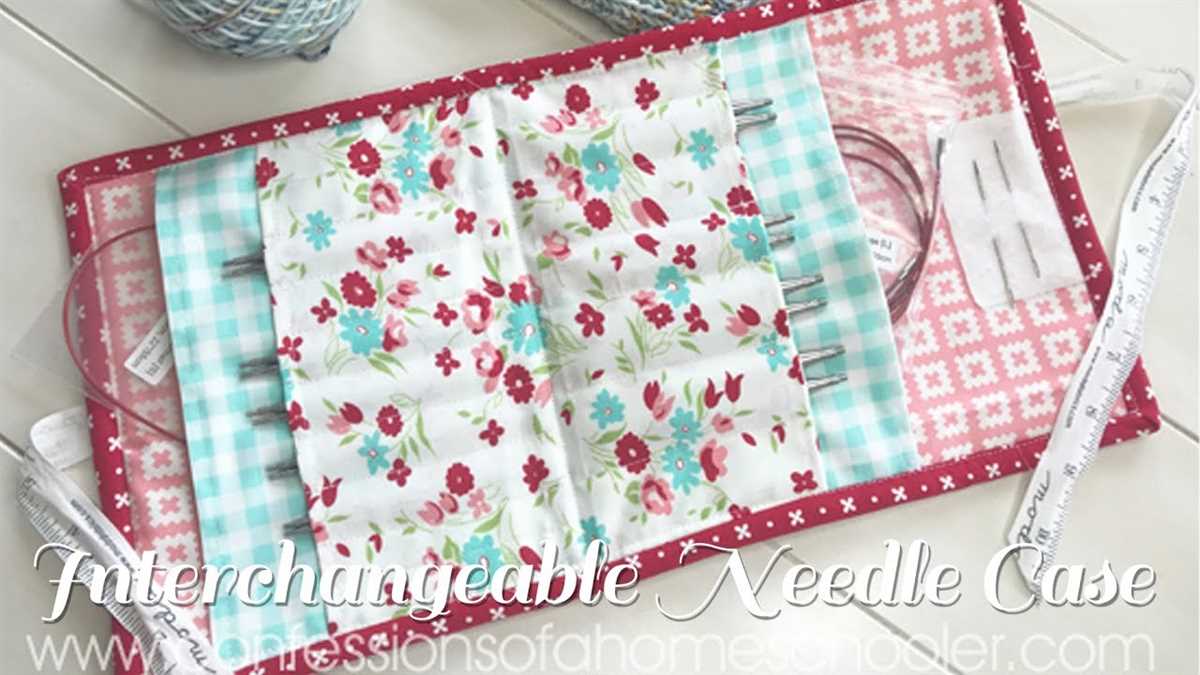 Interchangeable knitting needle case sewing pattern