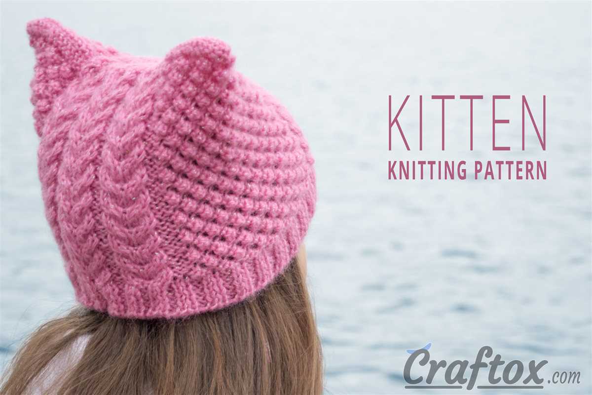 Knit hat with ears pattern free