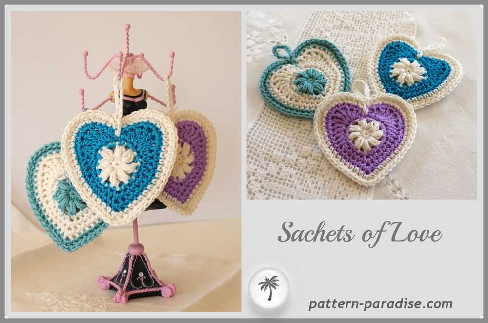 Knitted heart sachet pattern