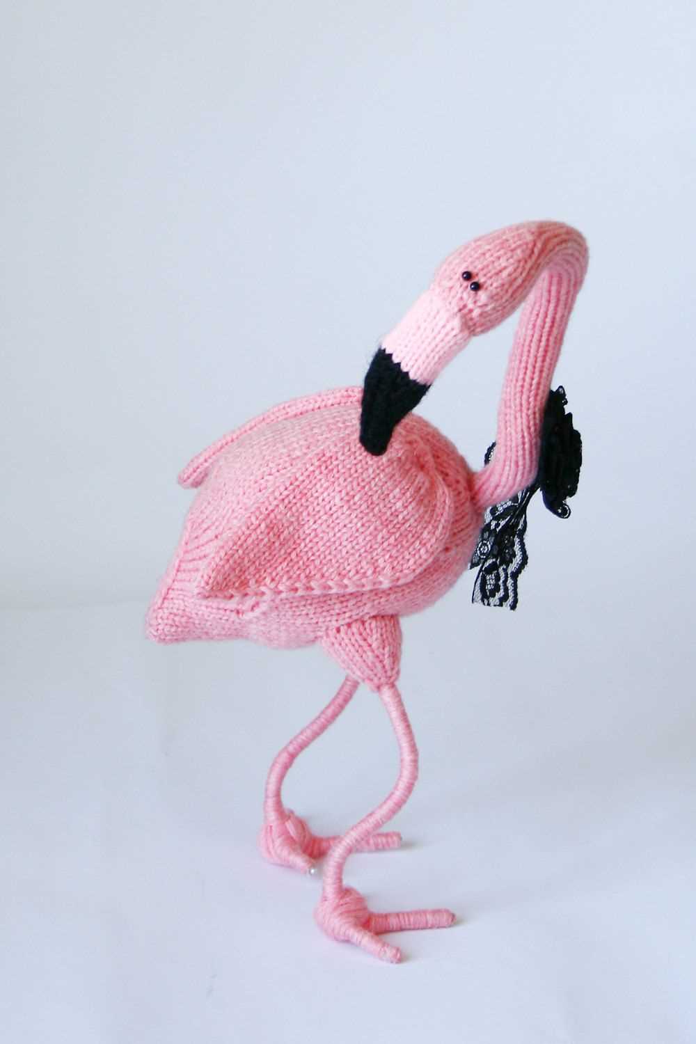 Knitted flamingo pattern