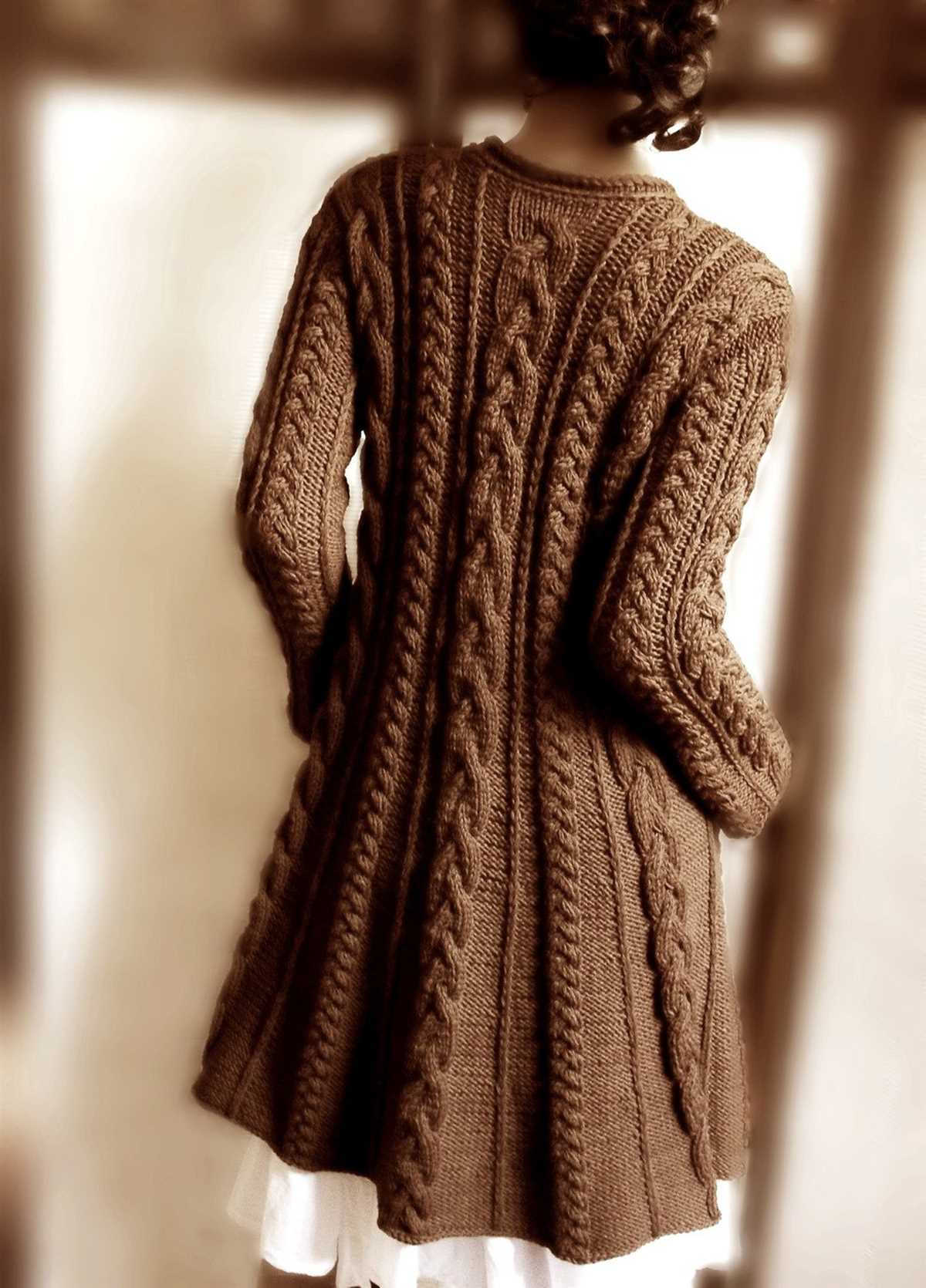 Long sweater coat knitting pattern