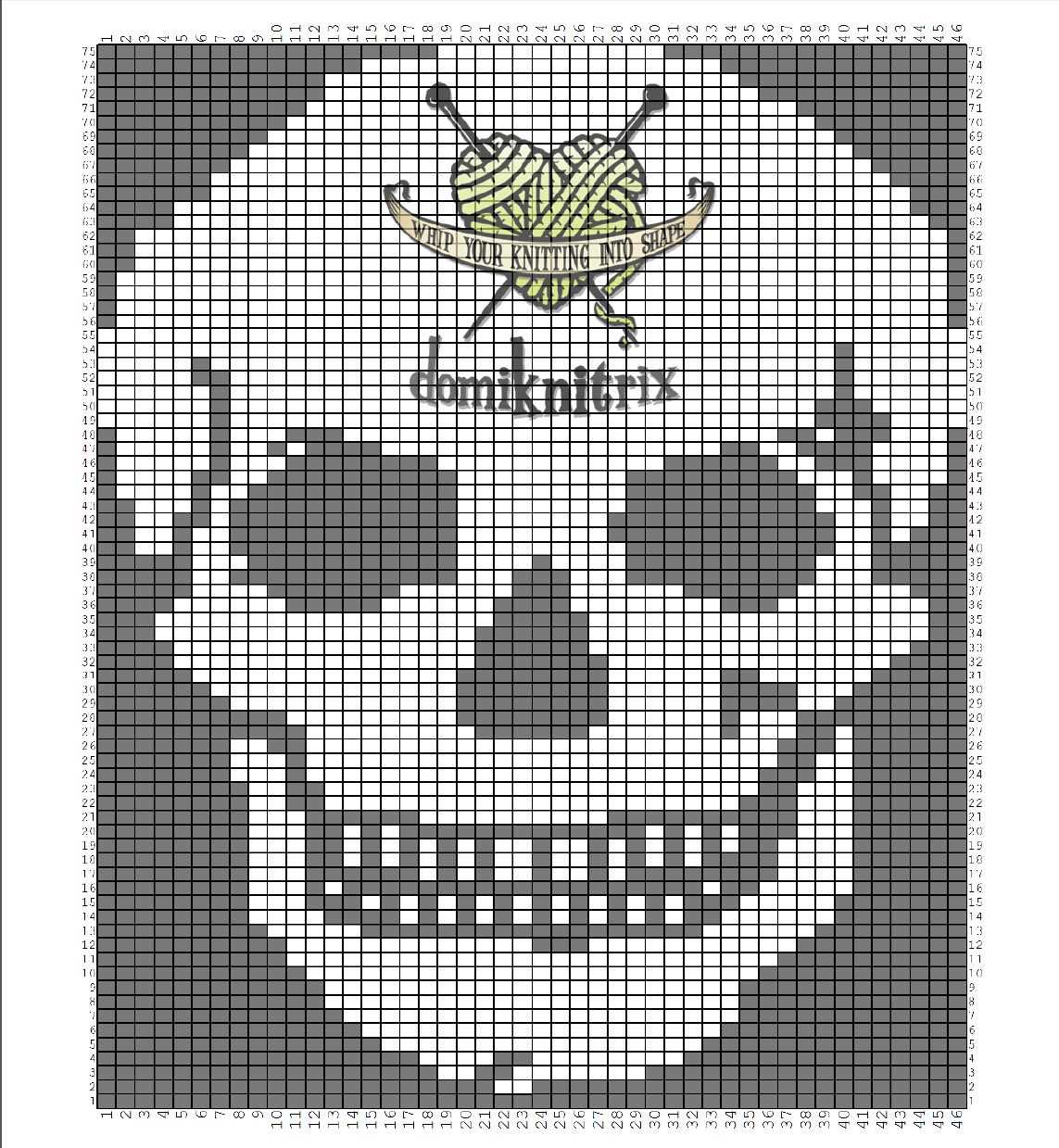Skull and crossbones knitting pattern