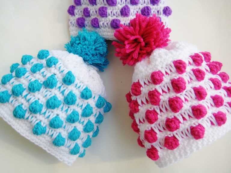 Polka dot knit hat pattern