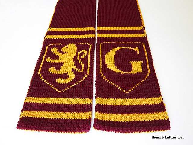 Harry potter house scarves knitting pattern
