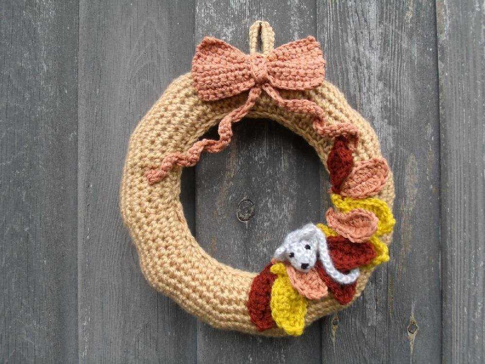Free halloween wreath knitting pattern