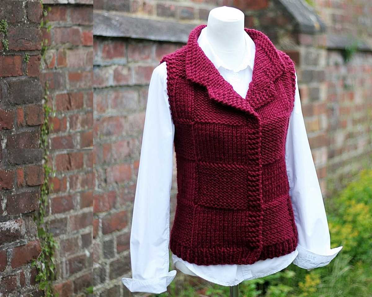 Knitting pattern vest bulky yarn
