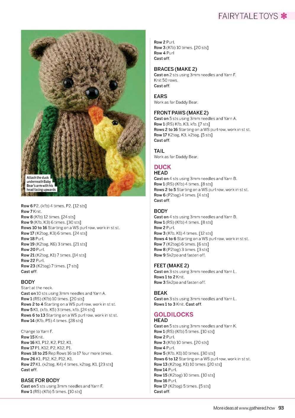 Simple knitted bear pattern