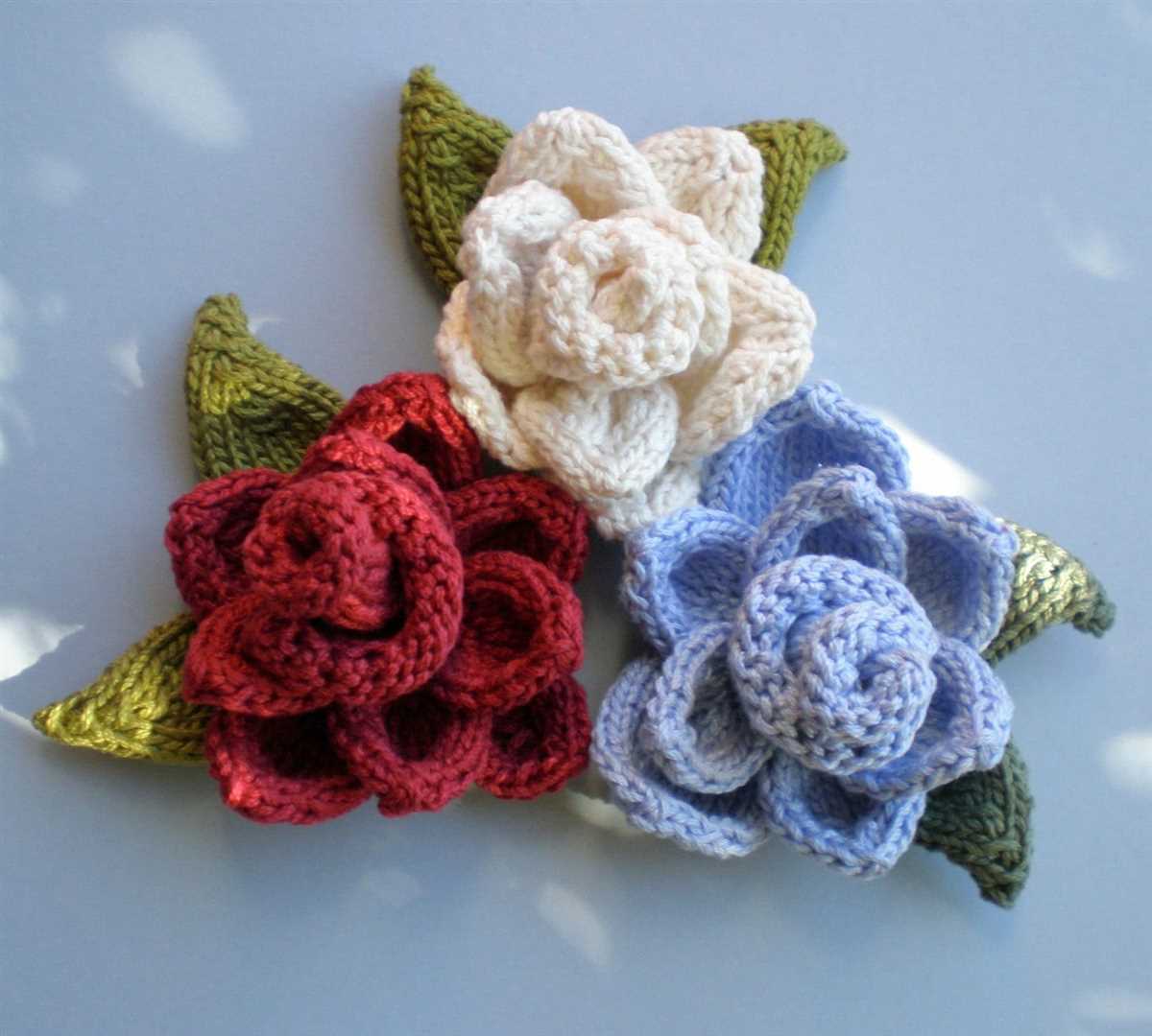 Knit flower patterns