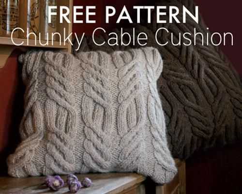 Chunky cable knit pillow pattern