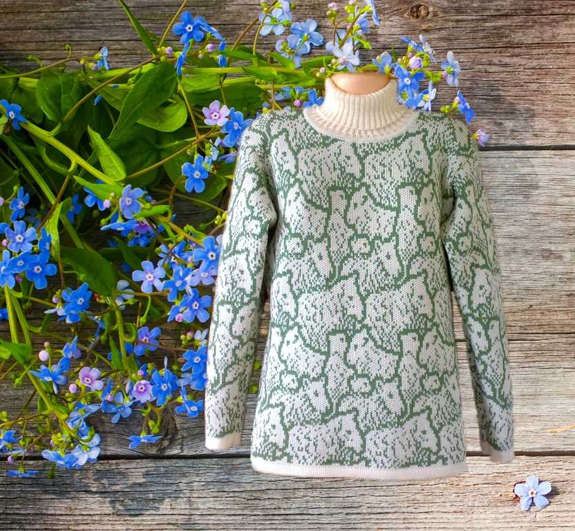 Machine knit sweater pattern