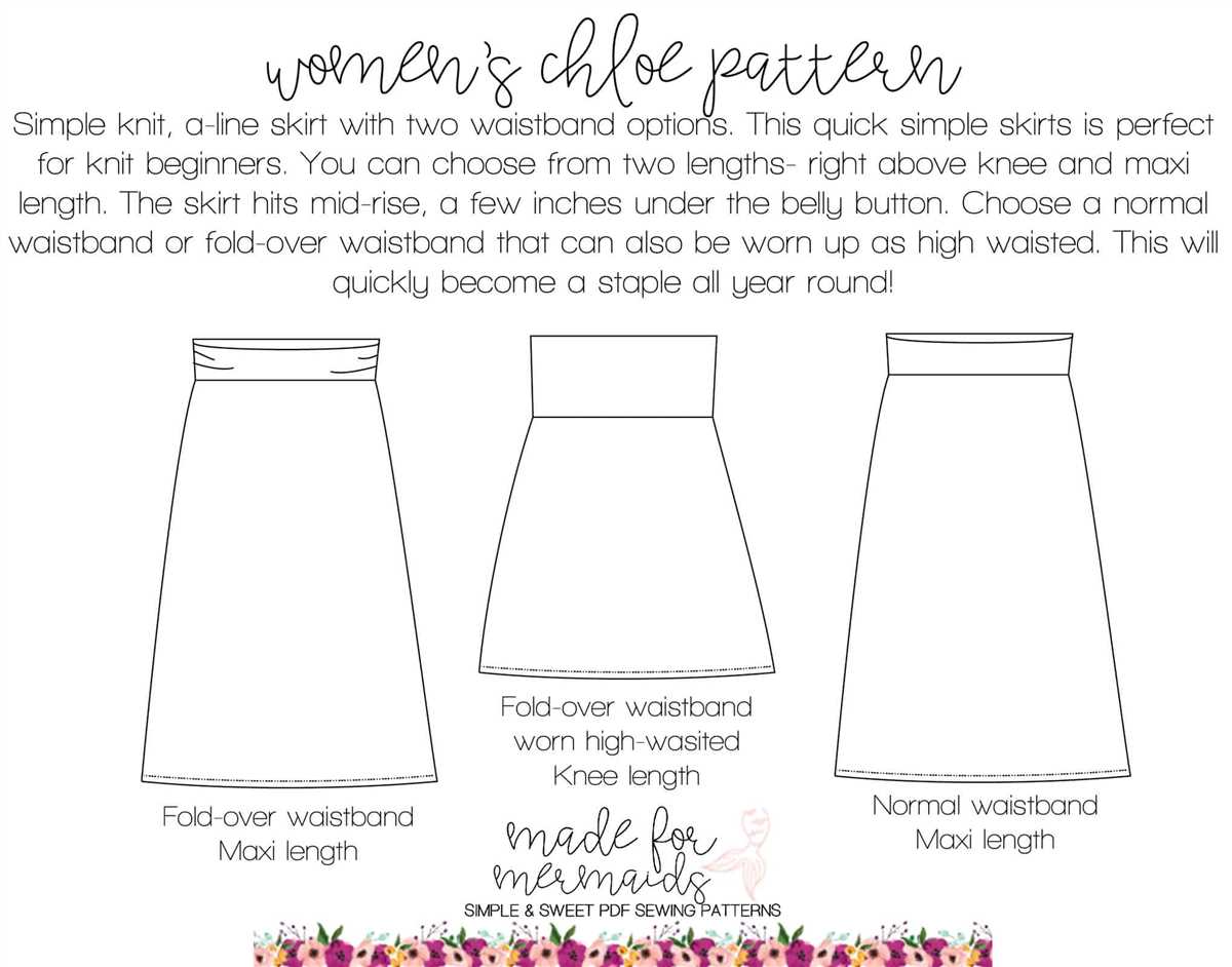 Knit a line skirt pattern