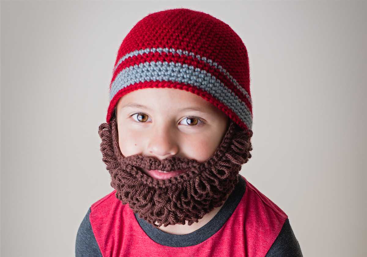 Knit cap with beard pattern