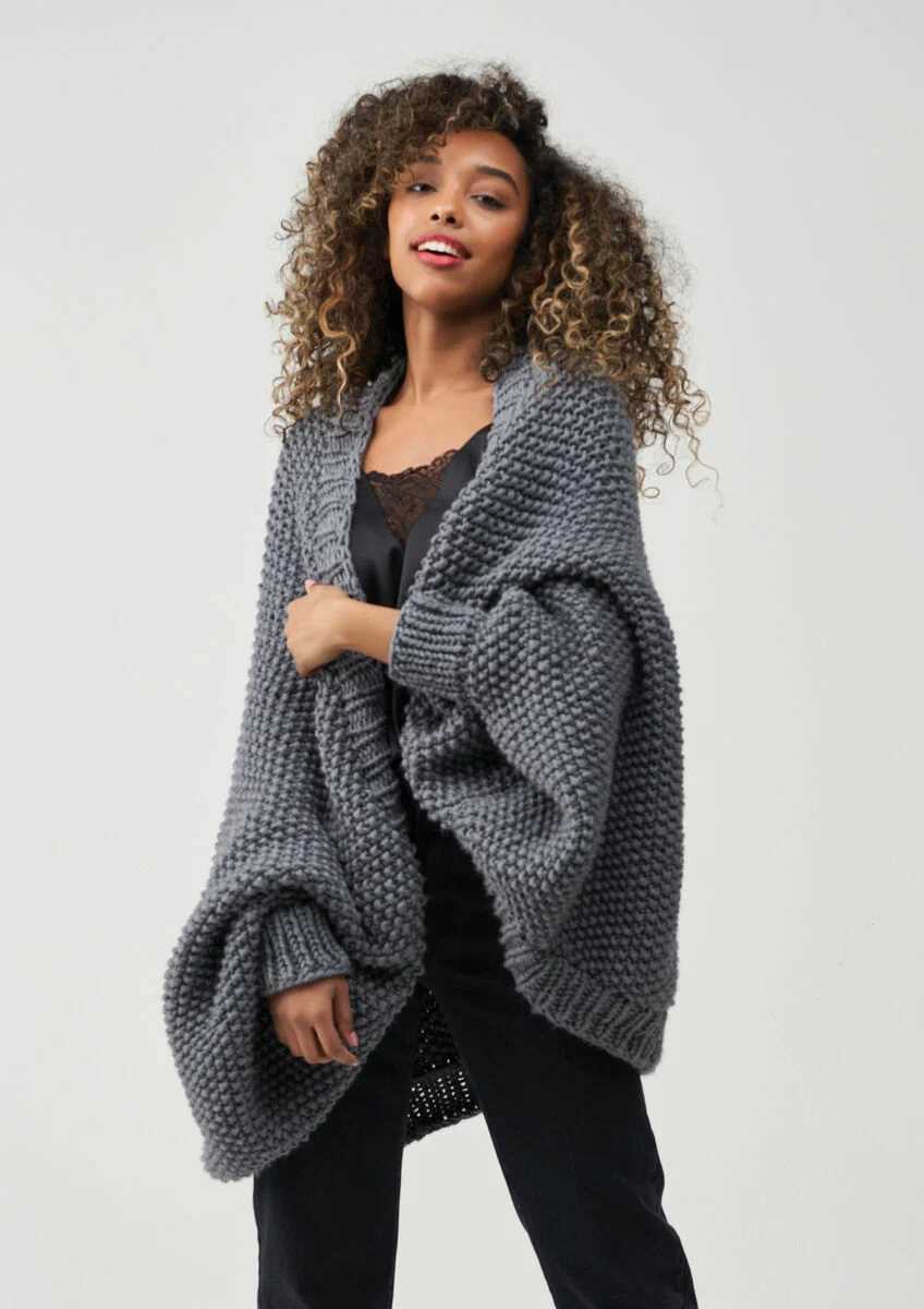 Knit cocoon shrug pattern