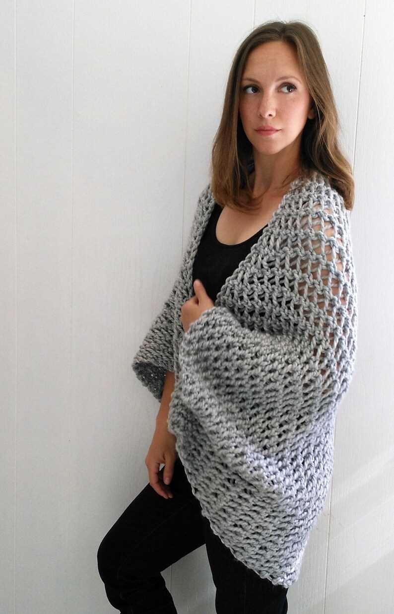 Knit cocoon shrug pattern