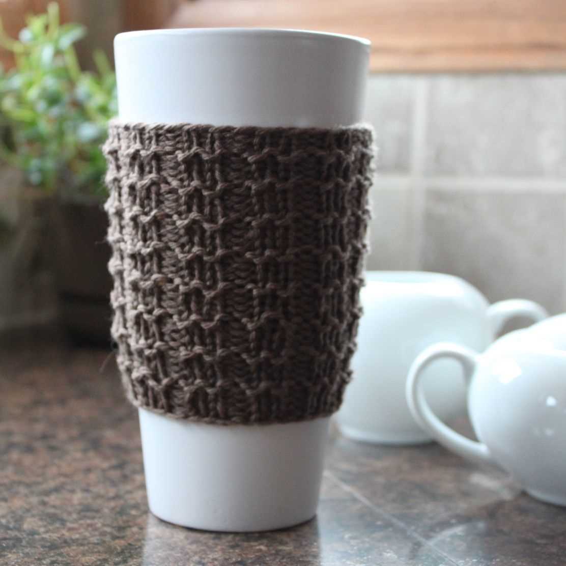 Knit coffee cozy pattern