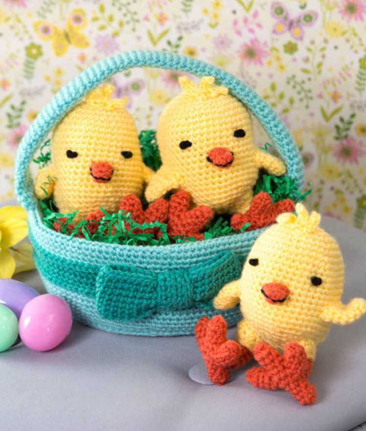 Knit easter chick basket pattern