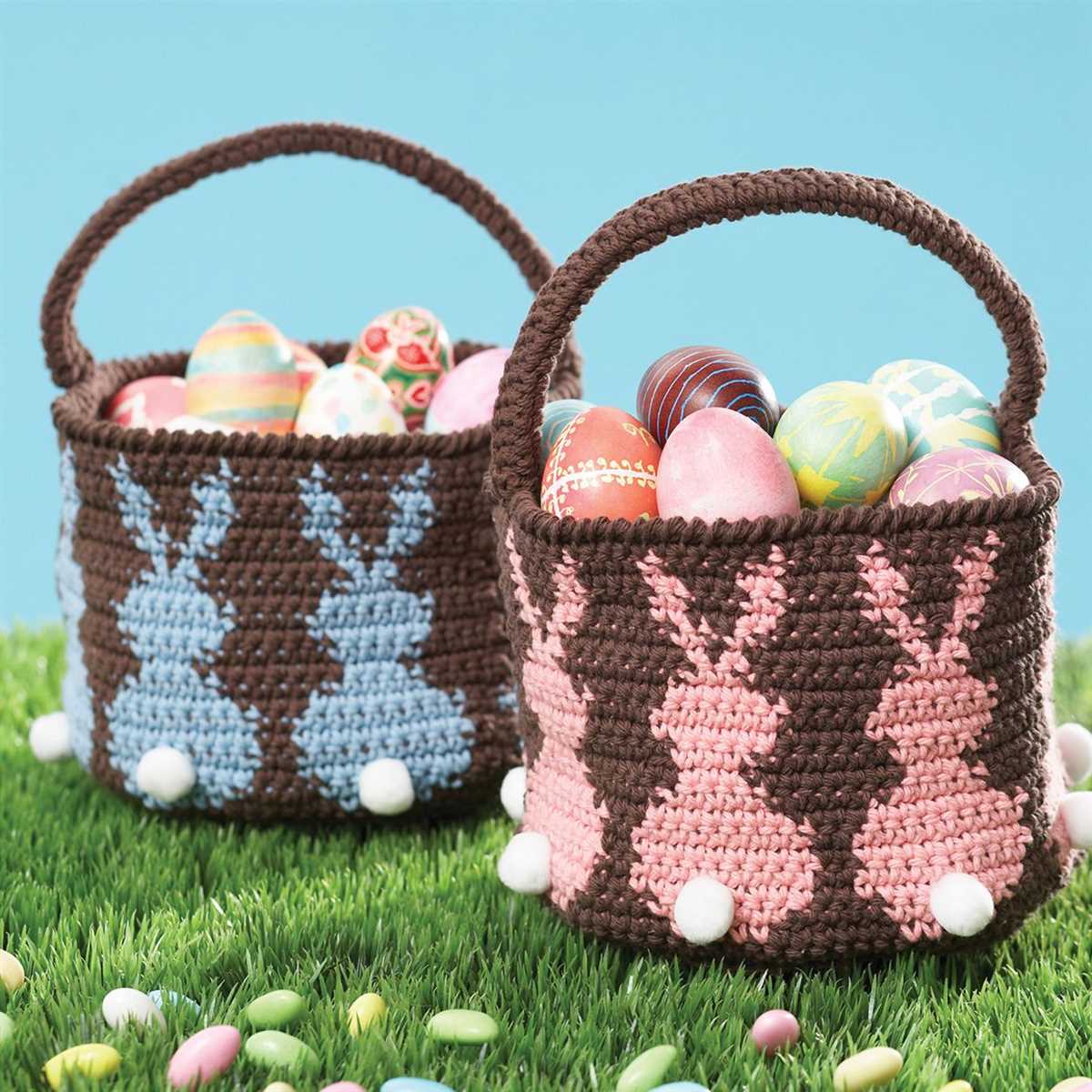 Knit easter chick basket pattern